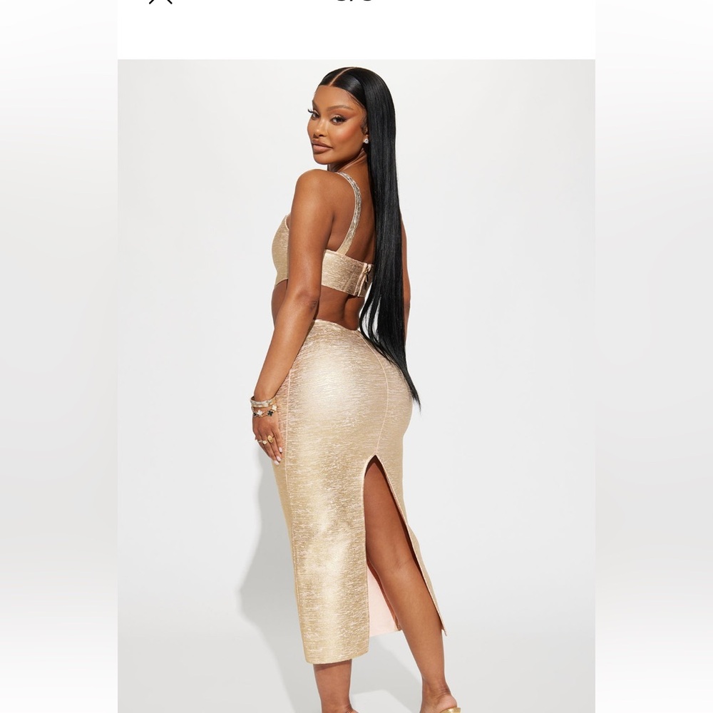 Gold Fashion Nova Statement dress